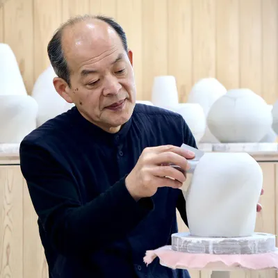 前田昭博 陶器 花瓶 木箱付き陶印無し 前田昭博 陶器 花瓶 木箱付き陶印無し 前田昭博 陶器 花瓶 木箱